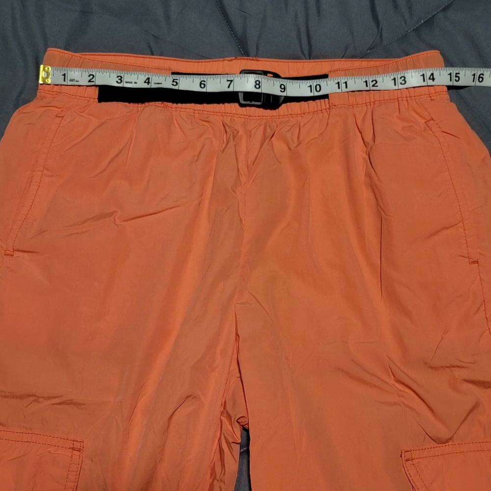 American Eagle Orange Nylon Cargo Pants Size Small - Picture 5 of 6